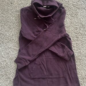 Long Burgundy Tunic Hoodie - Size M